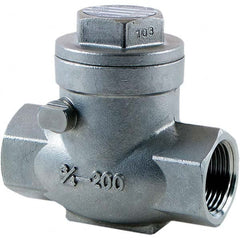 Merit Brass - Check Valves; Design: Check Swing ; Pipe Size (Inch): 1/2 ; End Connections: All FNPT ; Material: CF8M ; Material: CF8M ; Seal Material: Teflon - Exact Industrial Supply