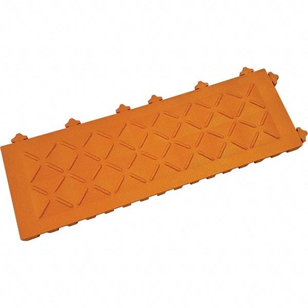 Ergo Advantage - 6" Long x 18" Wide x 1" Thick, Anti-Fatigue Modular Matting Anti-Fatigue Flooring - 2 Interlocking Sides, Orange, For Dry Areas - Makers Industrial Supply