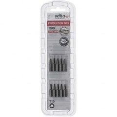 Wiha - 1/4" Drive T10 Torx Screwdriver Bit - 1" OAL, Insert Bit - Makers Industrial Supply