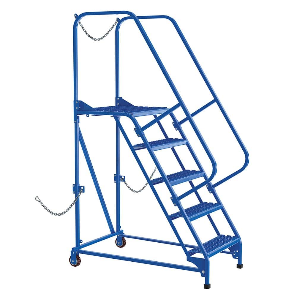 Vestil - Rolling & Wall Mounted Ladders & Platforms; Type: Rolling Ladder ; Style: Semi-Trailer Access Ladder ; Number of Steps / Rungs: 5 ; Height (Inch): 80 ; Load Capacity (Lb.): 350.000 ; Base Width (Inch): 30-1/16 - Exact Industrial Supply