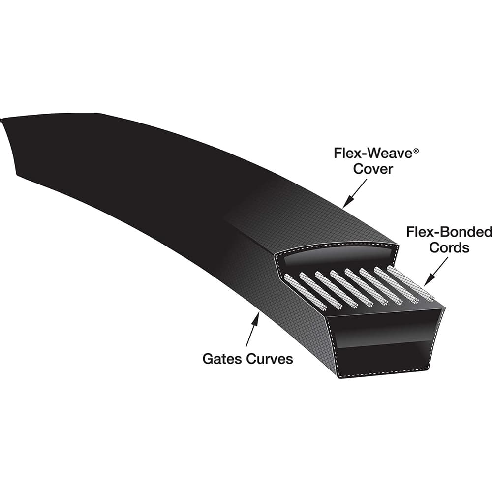 V Belt: Section C, 24 mm Belt Width 12.7 mm Pitch, 200 Teeth, Neoprene, Black, 1000H100 Belt Number