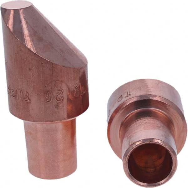 Tuffaloy - Spot Welder Tips For Use With: 6RW Cap Taper Electrode Holder Type: Male Cap D Nose (Offset) - Makers Industrial Supply