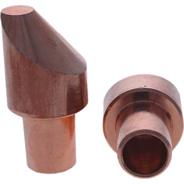 Tuffaloy - Spot Welder Tips For Use With: 5RW Cap Taper Electrode Holder Type: Male Cap D Nose (Offset) - Makers Industrial Supply