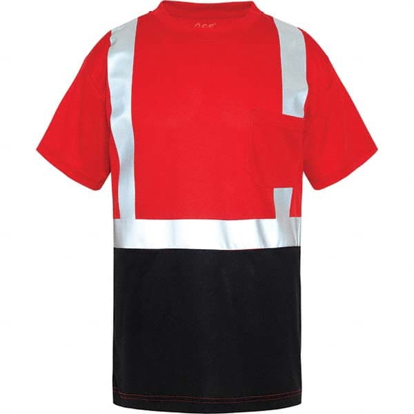 GSS Safety - Size 4XL Red, Black & Silver High Visibility Short Sleeve T-Shirt - Makers Industrial Supply