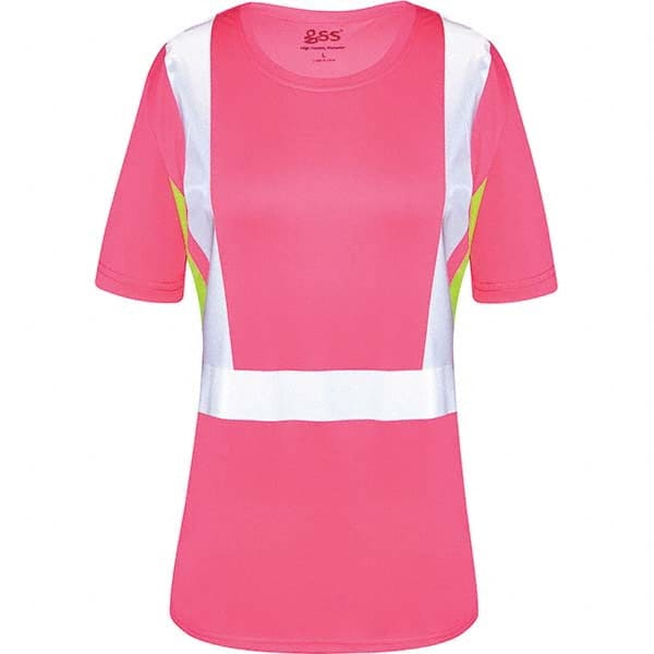 GSS Safety - Size S Pink, Lime & Silver High Visibility Short Sleeve T-Shirt - Makers Industrial Supply