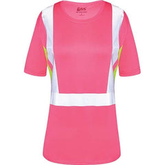 GSS Safety - Size M Pink, Lime & Silver High Visibility Short Sleeve T-Shirt - Makers Industrial Supply