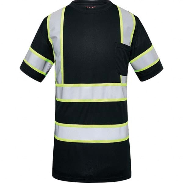 GSS Safety - Size 5XL Black & Silver High Visibility Short Sleeve T-Shirt - Makers Industrial Supply