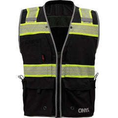 GSS Safety - Size 3XL Black Mesh/Solid General Purpose High Visibility Vest - Makers Industrial Supply