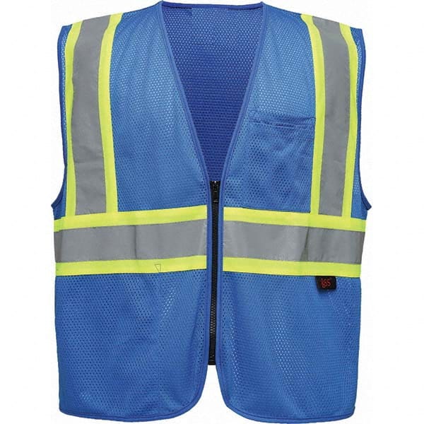 GSS Safety - Size L/XL Blue Mesh General Purpose High Visibility Vest - Makers Industrial Supply