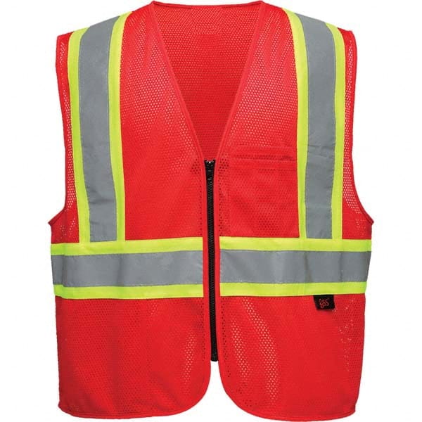 GSS Safety - Size 2X/3XL Red Mesh General Purpose High Visibility Vest - Makers Industrial Supply