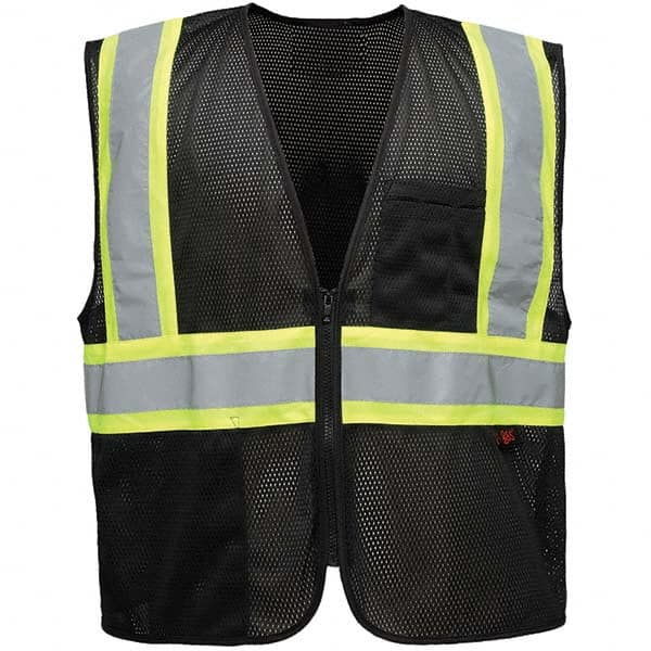 GSS Safety - Size L/XL Black Mesh General Purpose High Visibility Vest - Makers Industrial Supply