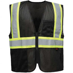 GSS Safety - Size 2X/3XL Black Mesh General Purpose High Visibility Vest - Makers Industrial Supply