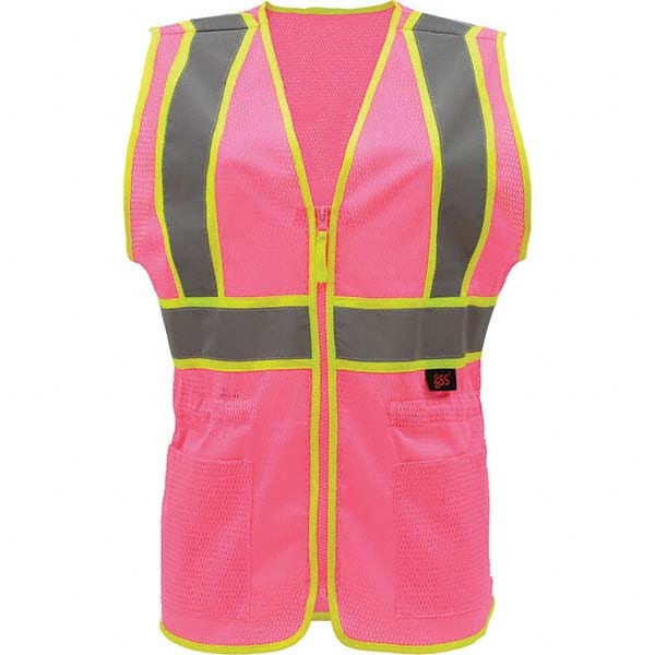 GSS Safety - Size L/XL Pink Mesh General Purpose High Visibility Vest - Makers Industrial Supply