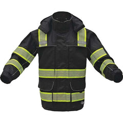 GSS Safety - Size L/XL Black Waterproof Rain Jacket - Makers Industrial Supply