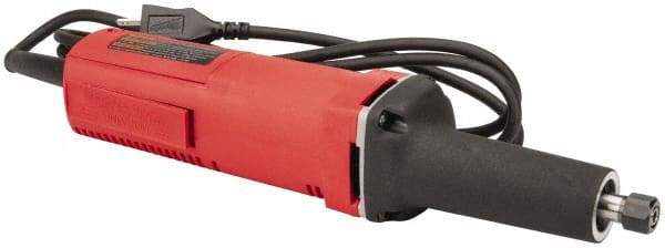 Milwaukee Tool - 1/4 Inch Collet, 21,000 RPM, Straight, Electric Die Grinder - 120 Volt, 4.5 Amp, 8 Ft. Long Cord - Makers Industrial Supply