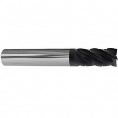 Accupro - 3/8" Diam 5 Flute Solid Carbide 0.03" Corner Radius End Mill - Makers Industrial Supply