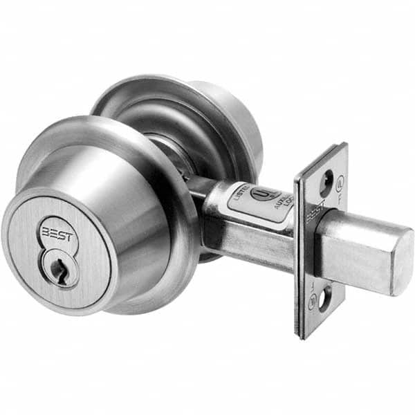 Best - Deadbolts Type: Heavy-Duty Double Cylinder Door Thickness Range: 1-3/4-2 - Makers Industrial Supply