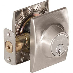 Stanley - Deadbolts Type: Single Cylinder Door Thickness Range: 1-3/8 - 1-3/4 - Makers Industrial Supply