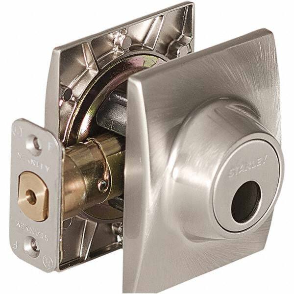 Stanley - Deadbolts Type: Single Cylinder Door Thickness Range: 1-3/8 - 1-3/4 - Makers Industrial Supply