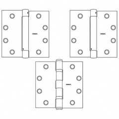 Stanley - 4-1/2" Long x 4-1/2" Wide Grade 1 Steel Full Mortise Spring Commercial Hinge - Makers Industrial Supply