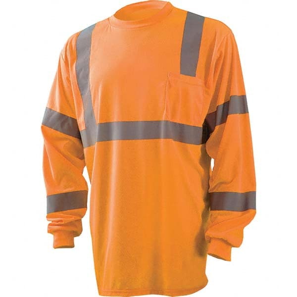 OccuNomix - Size S Hi-Vis Orange High Visibility Long Sleeve T-Shirt - Makers Industrial Supply