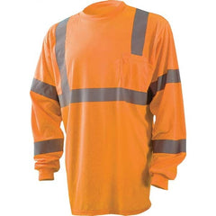 OccuNomix - Size S Hi-Vis Orange High Visibility Long Sleeve T-Shirt - Makers Industrial Supply