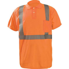 OccuNomix - Size XL Hi-Vis Orange High Visibility Short Sleeve Polo Shirt - Makers Industrial Supply