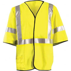 OccuNomix - Size 4XL Flame Resistant Hi-Vis Yellow Mesh General Purpose High Visibility Vest - Makers Industrial Supply