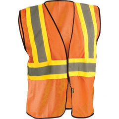 OccuNomix - Size L/XL HI-Vis Orange Mesh General Purpose High Visibility Vest - Makers Industrial Supply