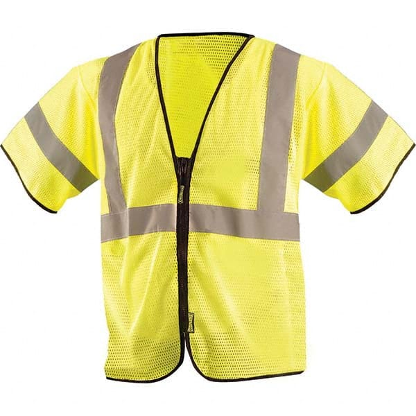 OccuNomix - Size L/XL Hi-Vis Yellow Mesh General Purpose High Visibility Vest - Makers Industrial Supply