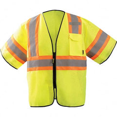 OccuNomix - Size 4X/5X L Hi-Vis Yellow Mesh General Purpose High Visibility Vest - Makers Industrial Supply