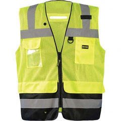 OccuNomix - Size 3XL Hi-Vis Yellow Mesh Surveyor's High Visibility Vest - Makers Industrial Supply