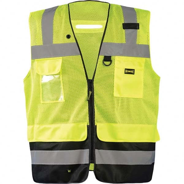 OccuNomix - Size M Hi-Vis Yellow Mesh Surveyor's High Visibility Vest - Makers Industrial Supply