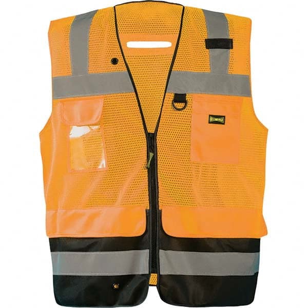 OccuNomix - Size M HI-Vis Orange Mesh Surveyor's High Visibility Vest - Makers Industrial Supply