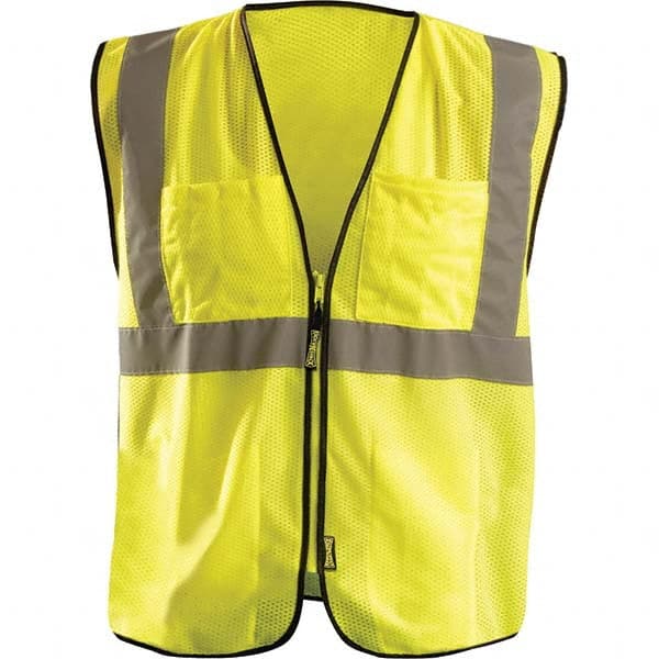 OccuNomix - Size 4X/5X L Hi-Vis Yellow Mesh Surveyor's High Visibility Vest - Makers Industrial Supply