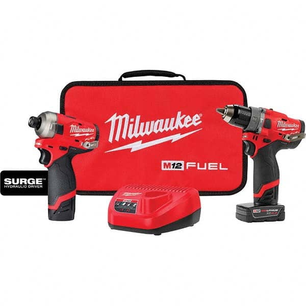 Milwaukee Tool - Cordless Tool Combination Kits Voltage: 12 Tools: Hammer Drill; Impact Driver - Makers Industrial Supply