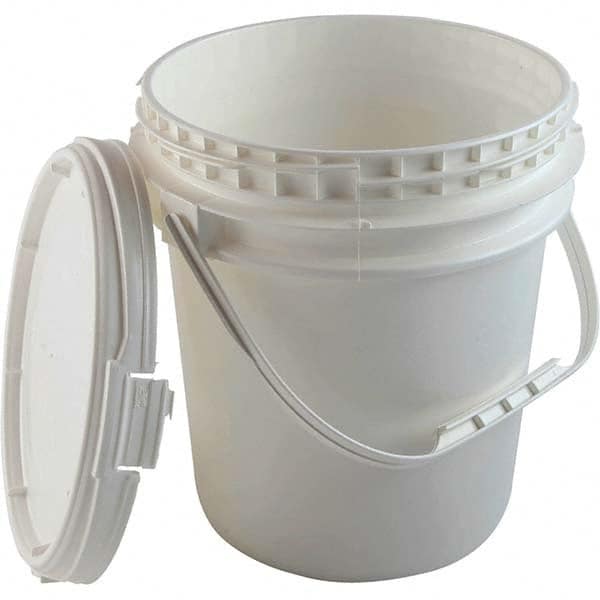 Dynalon Labware - 1 6-Piece 2.5 Gal 9.1" High, High-Density Polyethylene Round White Single Pail - Makers Industrial Supply