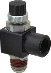 ARO/Ingersoll-Rand - 1/8" Male NPT x 1/8" Female NPT Right Angle Flow Control Valve - 0 to 150 psi & Brass Material - Makers Industrial Supply