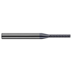 Variable Helix End Mills for Free Machining Steels - Finishers - 0.0620″ (1/16″) Cutter Diameter × 0.0930″ (3/32″) Length of Cut Carbide Square End Mill Finisher for Free Machining Steels, 5 Flutes, AlTiN Coated - Exact Industrial Supply