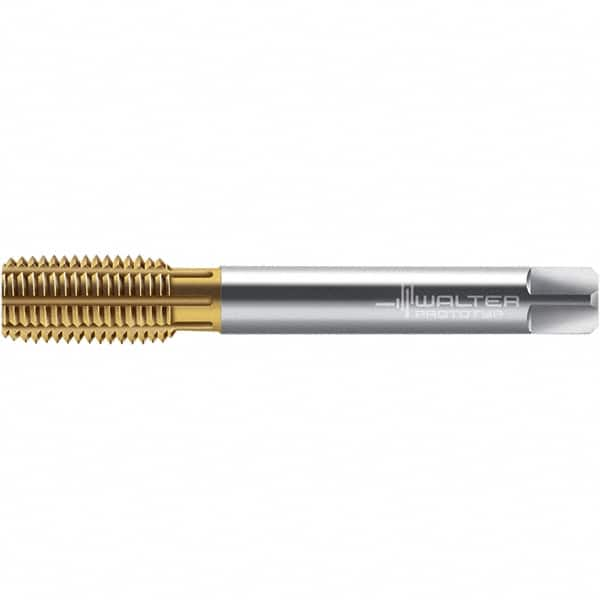 Walter-Prototyp - M12x1.00 DIN 2174 6GX 11.600 Thread Limit Semi-Bottoming Thread Forming Tap - Powdered Metal High Speed Steel, TiN Finish, 100mm OAL, 13mm Thread Length, Right Hand Thread, Series TC420 - Makers Industrial Supply