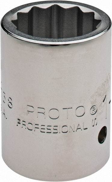 Proto - 1-3/16", 1" Drive, Standard Hand Socket - 12 Points, 2-7/16" OAL - Makers Industrial Supply