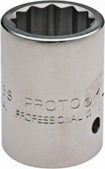 Proto - 1-3/16", 1" Drive, Standard Hand Socket - 12 Points, 2-7/16" OAL - Makers Industrial Supply