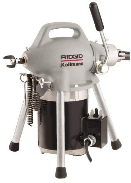 Ridgid - Electric Battery Drain Cleaning Machine - For 3/4" to 4" Pipe, 100' Cable, 400 Max RPM - Makers Industrial Supply