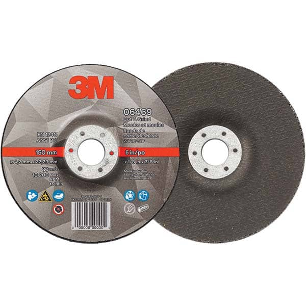 3M - Depressed-Center Wheels Wheel Diameter (Inch): 6 Wheel Thickness (Inch): 1/8 - Makers Industrial Supply