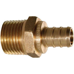 Jones Stephens - Brass & Chrome Pipe Fittings Type: Male Adapter Fitting Size: 1/2 x 3/4 - Makers Industrial Supply