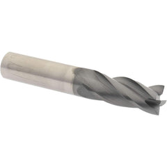 Corner Radius End Mill: 1/2″ Dia, 1-1/4″ LOC, 0.015″ Radius, 4 Flutes, Solid Carbide 3″ OAL, 1/2″ Shank Dia, Variable ° Helix, AlCrTiN Coated, Corner Radius End, Centercutting