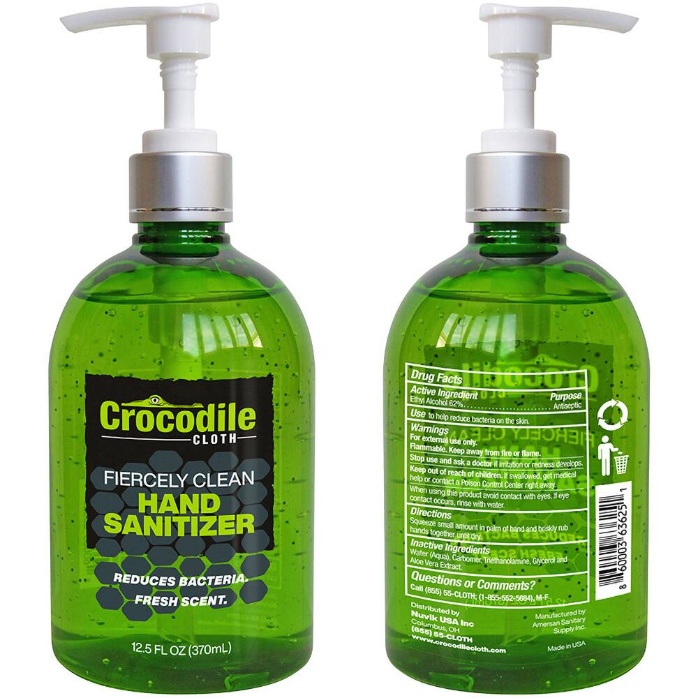 Crocodile Cloth - 12 oz Pump Bottle Gel Hand Sanitizer - Makers Industrial Supply