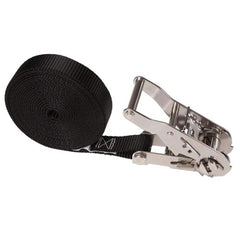 US Cargo Control - Slings & Tiedowns (Load-Rated); Type: Ratchet Tie Down ; Length (Feet): 15 ; Basket Capacity (Lb.): 500 ; Material: Polyester ; Color: Black - Exact Industrial Supply