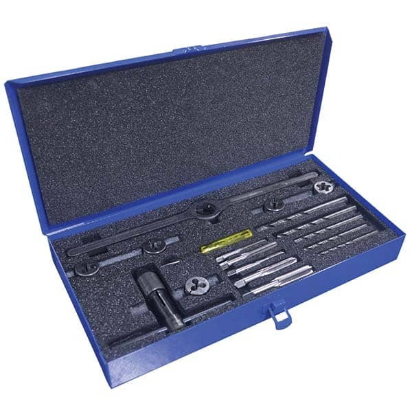 Greenfield Threading - Tap & Die Sets Minimum Tap Thread Size (mm): M6x1.00 Maximum Tap Thread Size (mm): M12x1.75 - Makers Industrial Supply