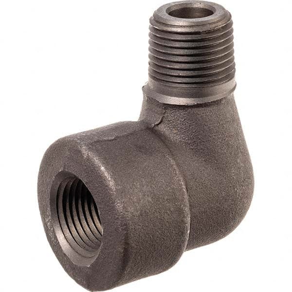 Black 90 ° Street Elbow: 1″, Threaded Steel, Black Finish, Class 3000, ANSI/ASME B1.20.1, ANSI/ASME B16.11-MSS SP-83 & ASTM A105